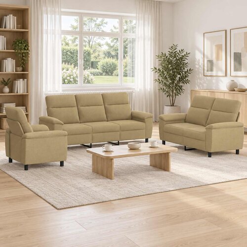  Set sofe 3 pcs Svijetlosmeđa Tkanina Cene