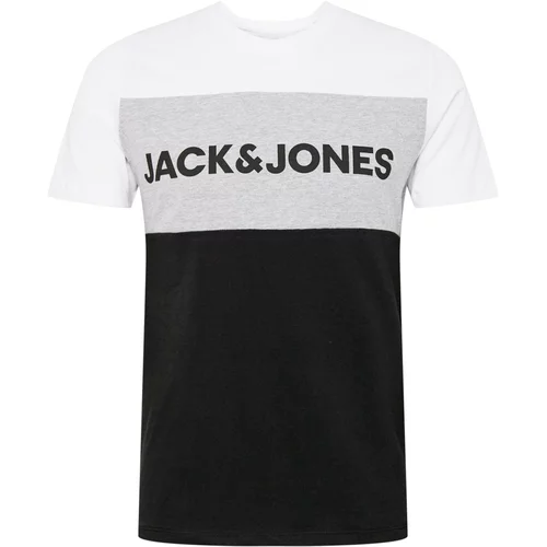 Jack & Jones Majica siva / črna / bela