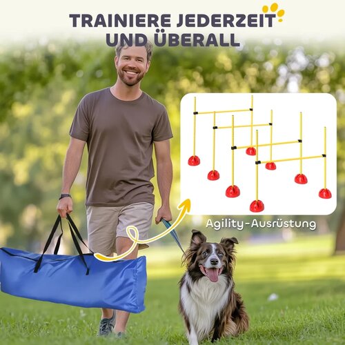  4-dijelni set za agility pse s 4 prepone i torbom za no&amp;scaron;enje za trening preskakanja žuti Slike
