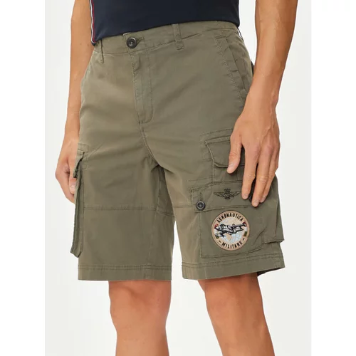 Aeronautica Militare Kratke hlače iz tkanine 241BE202CT3254 Zelena Regular Fit