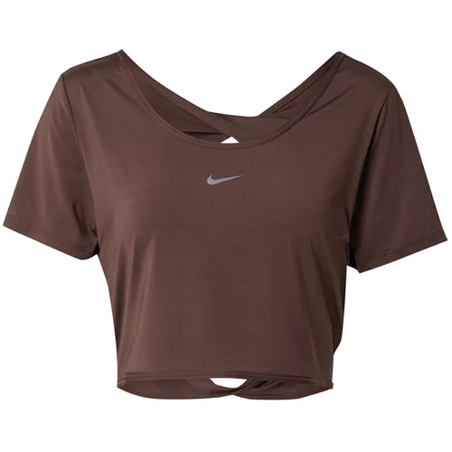Nike Tehnička sportska majica 'ONE CLASSIC' čokolada / siva