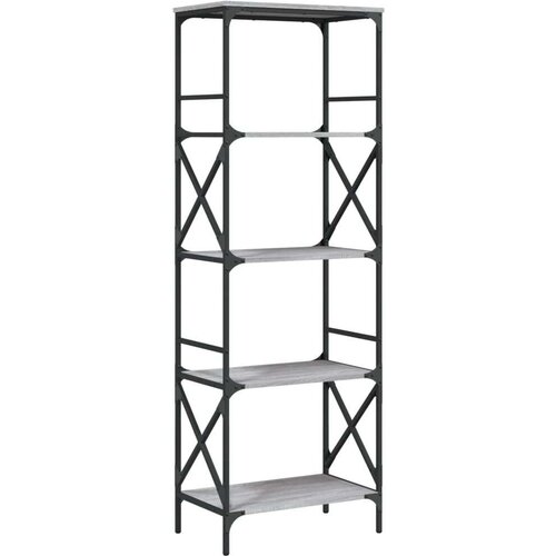 VidaXL Regal za knjige 5 razina siva boja hrasta 59x35x171 cm drveni Slike
