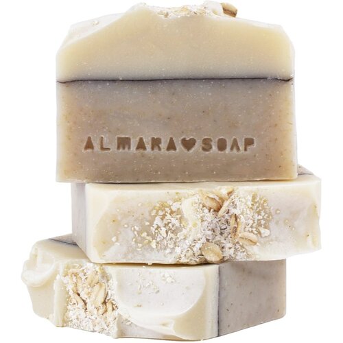 Almara Soap Natural Oatmeal Cake ročno izdelano milo za občutljivo kožo 90 g Slike