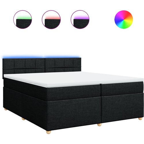 vidaXL Box spring postelja z vzmetnico črn 200x200 cm blago, (21306088) Cene