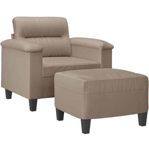  Fotelja s tabureom od mikrovlakna 60 cm smeđesiva Slike