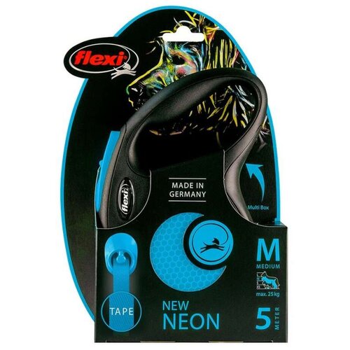 Flexi povodec New Neon trak M - 5 m (različne barve) modra Cene