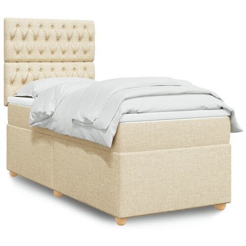 vidaXL Krevet s oprugama i madracem krem 90 x 200 cm od tkanine Cijene