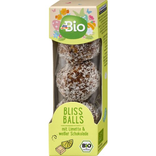 dmBio BLISS voćne kuglice na bazi urmi sa čokoladnim punjenjem (17%) presvučene pahuljicama kokosa 60 g Cene