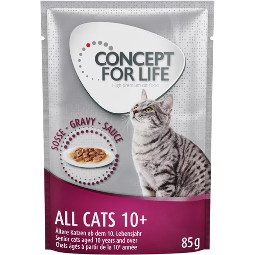 Concept for Life All Cats 10+ - poboljšana receptura! - NOVO kao dodatak: 12 x 85 g All Cats 10+ u umaku