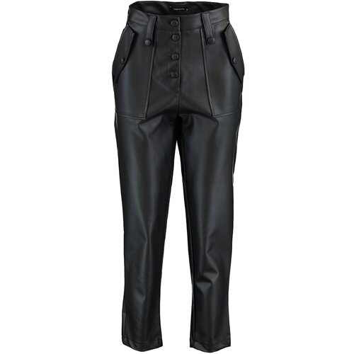 Trendyol Limited Edition Black Front Buttoned Trousers Cene