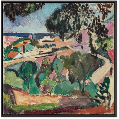  Slika - Henri Matisse &amp;ndash; Landscape at Collioure 80x80 U crnom drvenom okviru Slike
