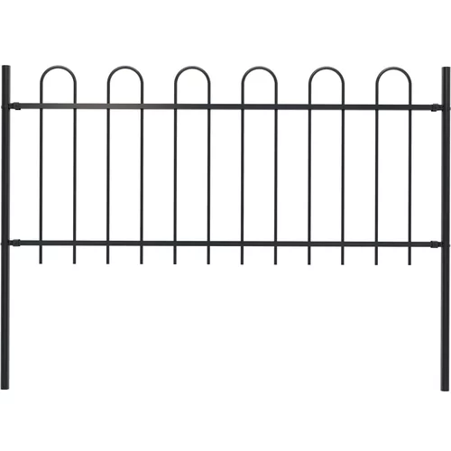  ograda s ukrasnim lukovima čelična 1,7 x 1 m crna