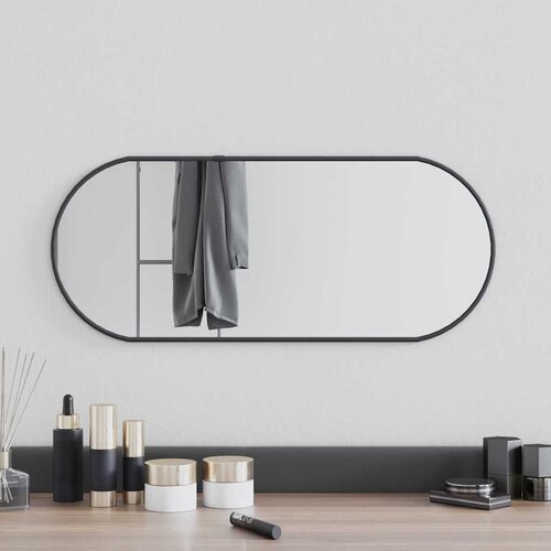 Zidno ogledalo crna 60x25 cm ovalno Cene