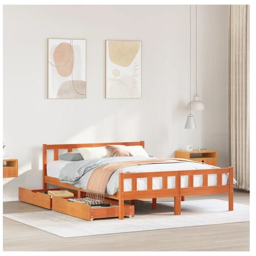 vidaXL Okvir kreveta bez madraca voštano smeđi 160x200 cm od borovine Cijene