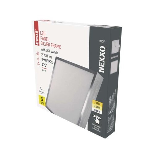  LED svetilo nadometno NEXXO, kvadratno, srebrno, 28,5W, nastavljiva CCT Cene