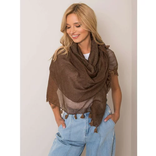 Fashion Hunters Brown patterned scarf with fringe