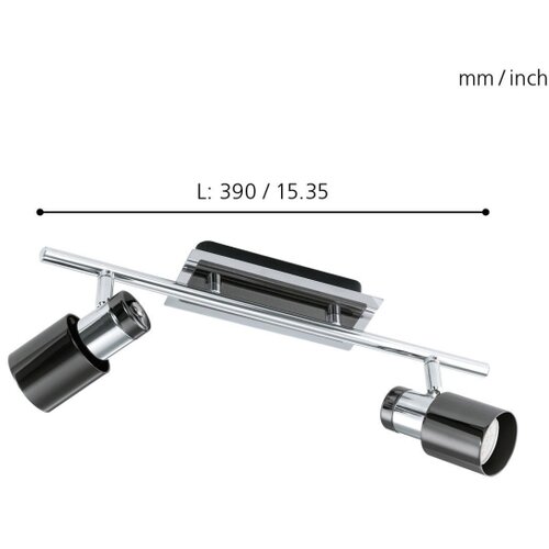 Eglo davida 1 reflektor/2, led, gu10, 2x5w, 2x400lm, krom/crna Slike