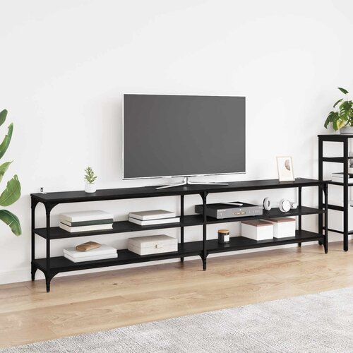 TV ormar Crni hrast 200 x 30 x 50 cm Obrađeno drvo i čelik Cijene