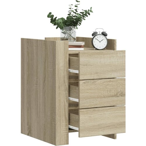 The Living Store Nočna omarica sonoma hrast 45x50x65 cm inženirski les - Nočna Omarica, (21432080) Slike