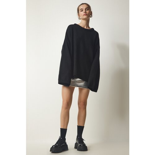  Women&amp;#039;s Black Oversize Basic Knitwear Sweater Slike