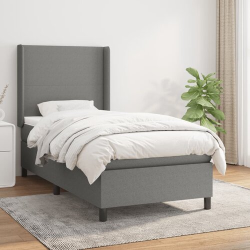 The Living Store Box spring postelja z vzmetnico temno siva 100x200 cm blago - Box Spring Postelja, (21520475) Slike