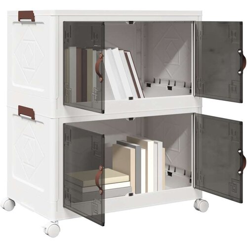 vidaXL Složiva kutija za pohranu s kotačima 2nivoa 75 L 64x40x76 cm Cijene