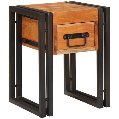 vidaXL Stranska mizica Drugo 30 x 30 x 40 cm Masivna akacija in kovina Cene