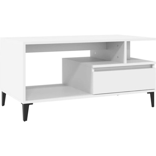  Stolić za kavu bijeli 90 x 49 x 45 cm od konstruiranog drva Bijela Slike