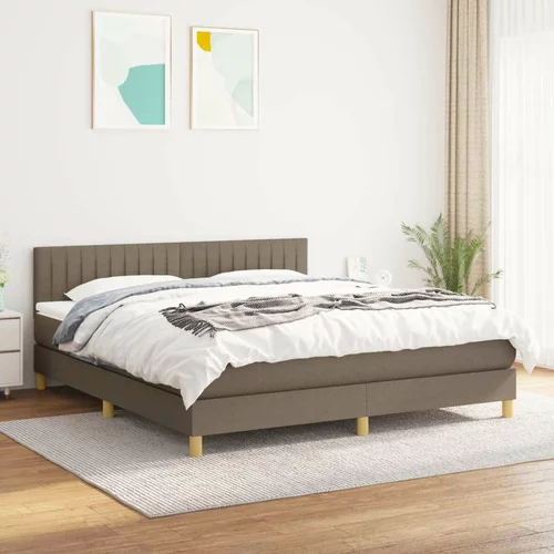  Box spring postelja z vzmetnico taupe 180x200 cm blago, (20792151)