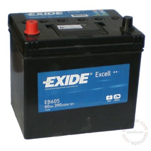 Exide Excell EB605 12V 60Ah akumulator Slike