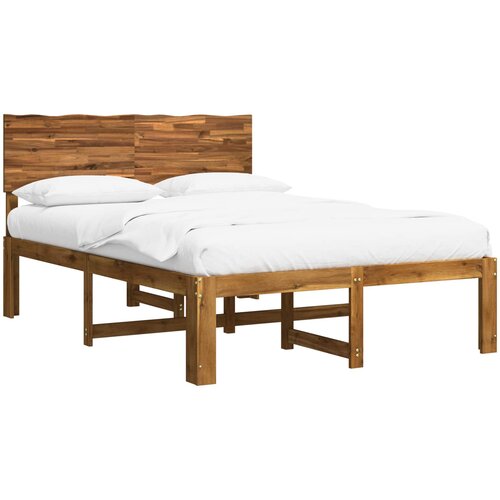  Krevetni okvir s uzglavljem ROSTOCK Prirodna 135 x 190 cm Slike
