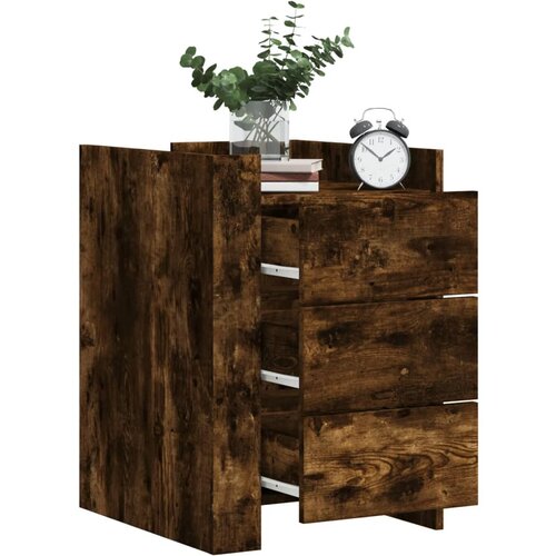 The Living Store Nočna omarica dimljeni hrast 45x50x65 cm inženirski les - Nočna Omarica, (21568383) Cene