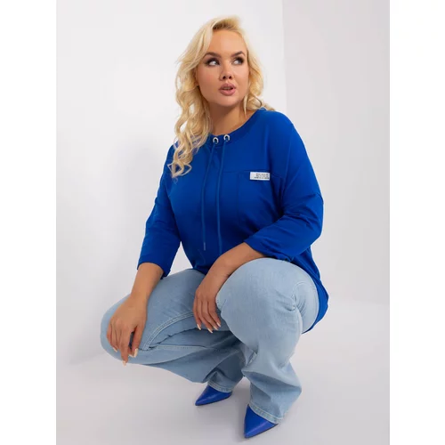 Fashion Hunters Cobalt blue blouse plus size loose fit