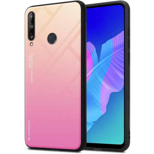Cadorabo Ohi&scaron;je, združljiv s Huawei v rumeni - roza - dvobarvni za&scaron;čitni pokrov iz silikona TPU in hrbta iz kaljenega stekla, (20570047) Cene