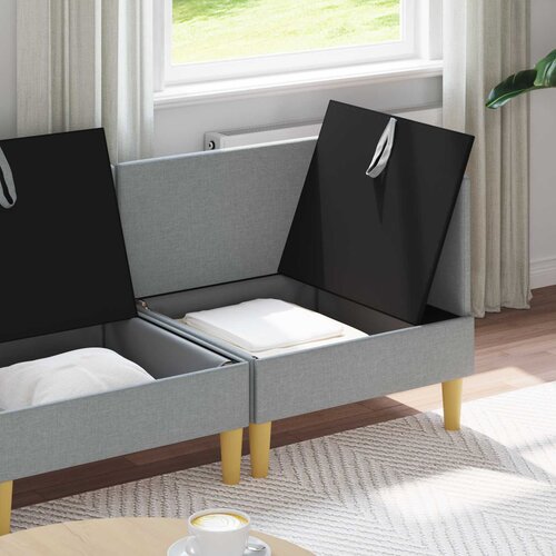  Set namje&amp;scaron;taja za dnevni boravak 4 pcs Svjetlosiva Tkanina Slike