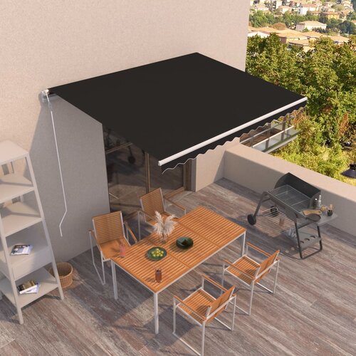 VidaXL Avtomatsko zložljiva tenda 400x350 cm antracitna Slike