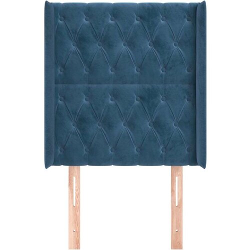  Uzglavlje s u&amp;scaron;ima tamnoplavo 83x16x118/128 cm bar&amp;scaron;unasti Slike