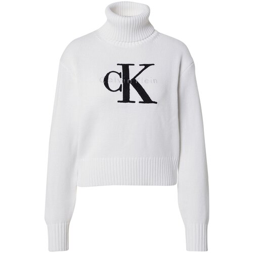 Calvin Klein Jeans Pulover &amp;#039;Chenille&amp;#039; črna / bela Slike