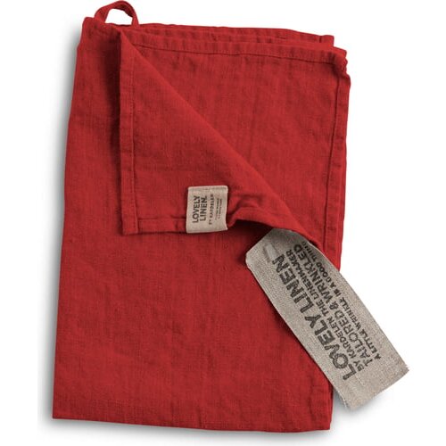 Lovely Linen Brisača za goste / Set podstavkov - Real Red Slike