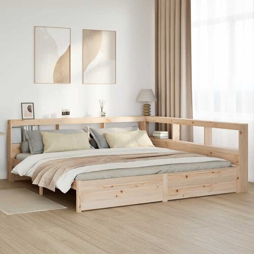 vidaXL Krevet s regalom za knjige bez madraca 200 x 200 cm od borovine Cijene
