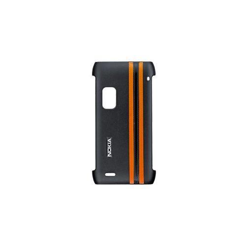 Nokia TORBICA CC-3009 črna/oranžna PVC za&amp;scaron;čita zadnjega dela original E7 Slike