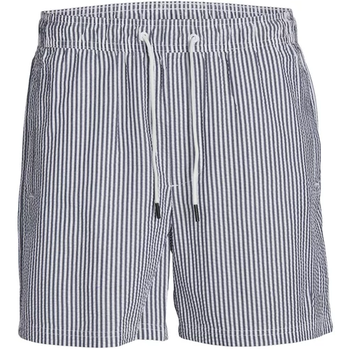 Jack & Jones Kratke kopalne hlače 'FIJI' mornarska / bela