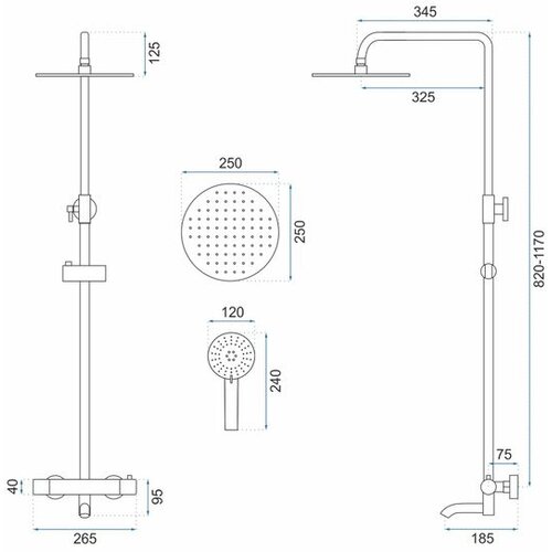 REA Bath Lungo Tu&amp;scaron; set črn s termostatom Slike