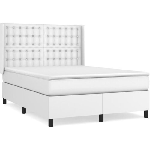 Maison Chic Box spring postelja - Vzmetna postelja z vzmetnico bel 140x190 cm umetno usnje SL20349, (21892449) Cene