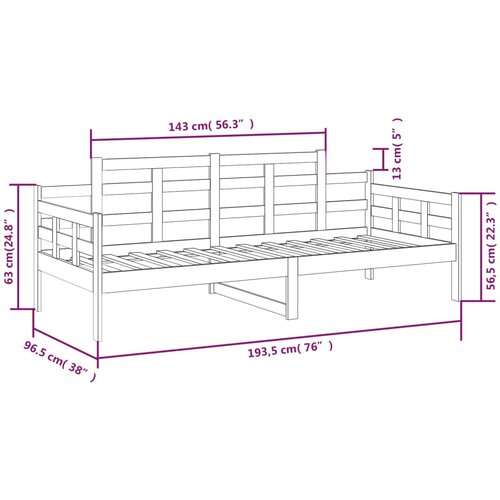  Dnevni ležaj od masivne borovine 90 x 190 cm Slike