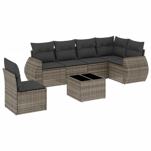 vidaXL 7-dijelni set vrtnih sofa sivi od poliratana Cijene
