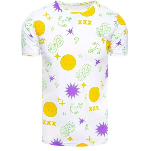 DStreet T-shirt męski z nadrukiem biały Slike