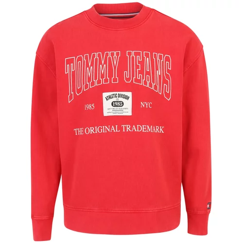 Tommy Jeans Majica roza / živo rdeča / črna / bela