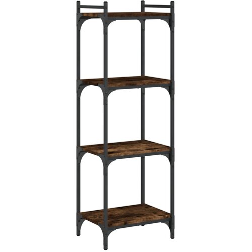 Maison Chic Knjižna omara - Knjižni regal 4-nadstropna dimljen hrast 40x30x120 cm inž. les, (21726369) Cene
