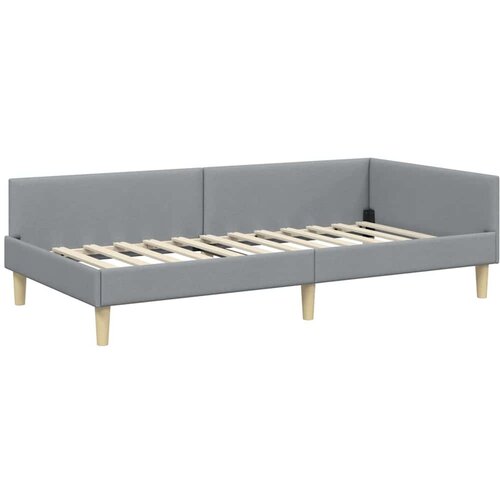 VidaXL Kotna postelja Svetlo siva 80 x 200 cm Tkanina in oblikovan les, (5000069493) Slike